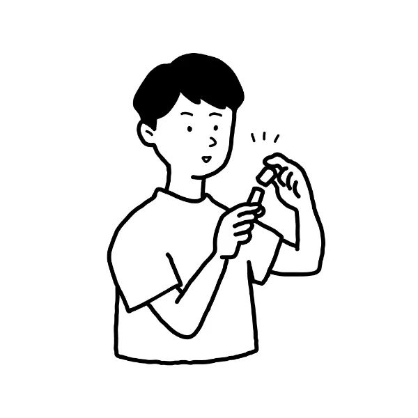 フタを開けるイラスト