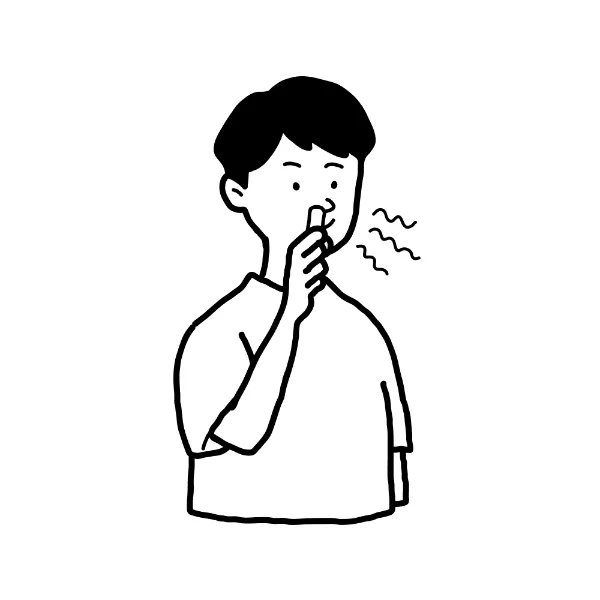 鼻から吸うイラスト