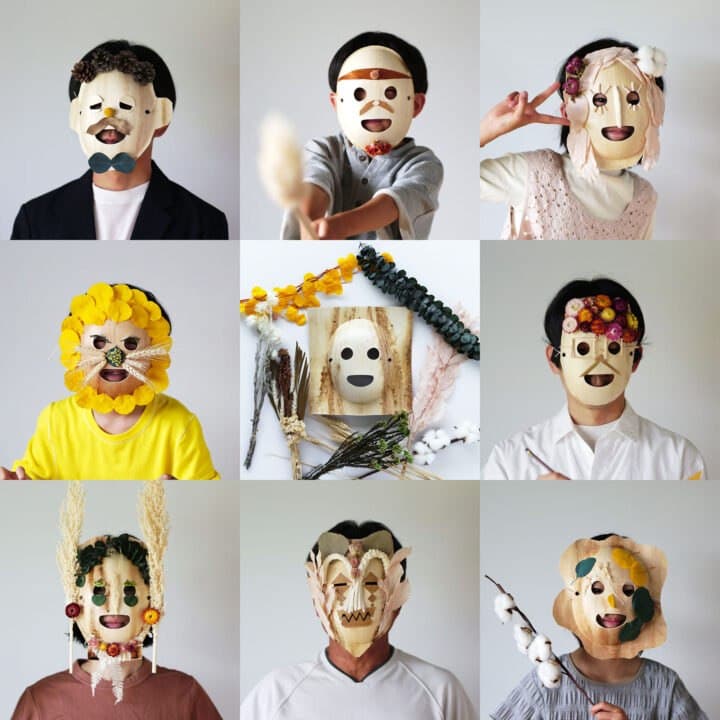思い思いに飾ったWILDMASKを被る人たち