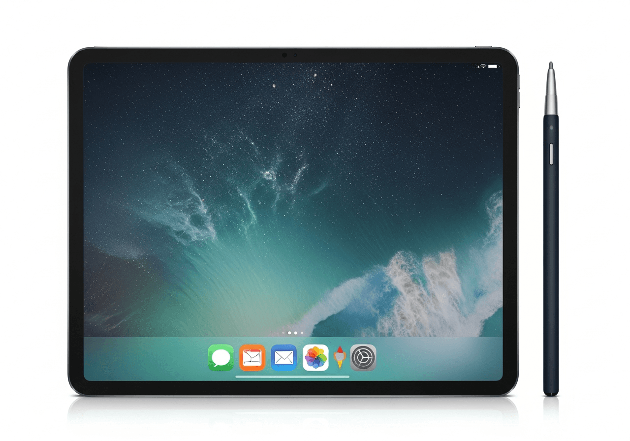 iPad上のカラフルなパッドを指でタップする様子
