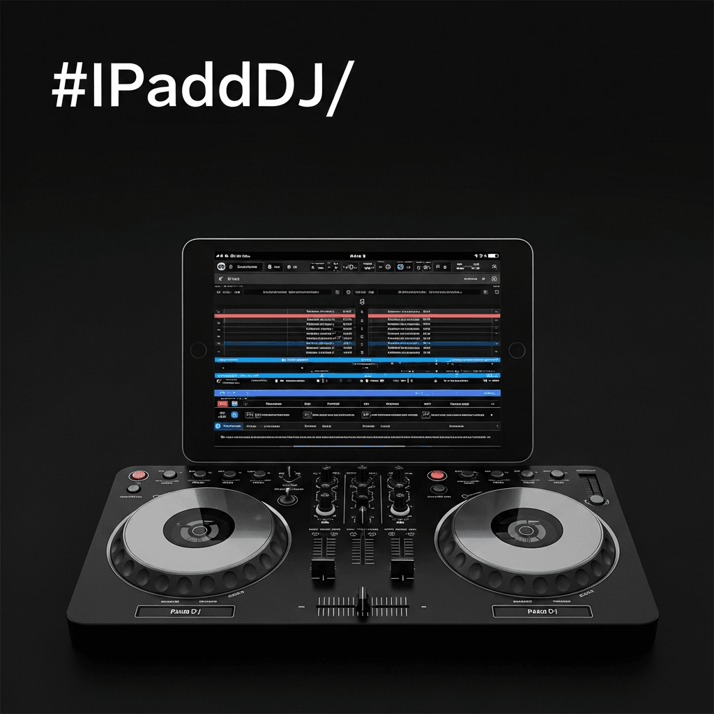 iPadの画面を指でなぞってシンセ/DJアプリを操作する手元